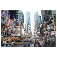 Modern Home Ultra High Resolution Tempered Glass Wall Art - 3D Times Square New York 2