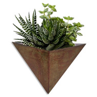 Modern Home Triangular Living Wall Mounted Galvanized Steel/Zinc Succulent/Herb Planter - Indoor/Outdoor Living Art Potting Vessel