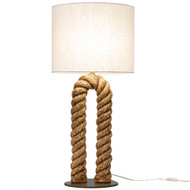 Modern Home Europa 27.5" Nautical Pier Rope Table Lamp - Natural Materials in a Handcrafted Design - Spun Jute Shade Included - Beach/Lake/Seaside Decor