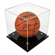 OnDisplay Deluxe UV-Protected Basketball/Soccer Ball Display Case - Luxe Clear Acrylic Polished Memorabilia Display