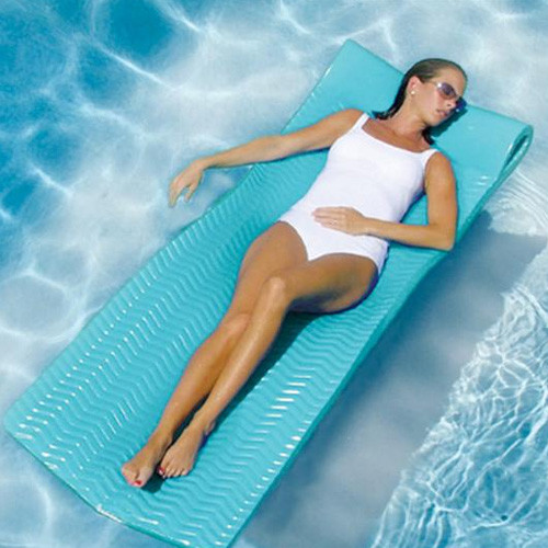 California Sun Deluxe 1.5" Thick Oversized Unsinkable Ridged Foam Pool Float  - Aquamarine - Vandue