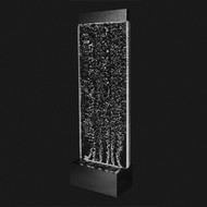 Modern Home Black Aluminum/Acrylic Wall Waterfall Bubble Fountain w/ LED Lights BW1