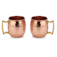 Modern Home Authentic 100% Solid Copper Hammered Moscow Mule Mug 2-Oz Shot Glass - Set of 2