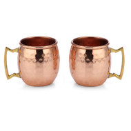 Handmade Hammered Copper Moscow Mule Shot Glasses – 2oz Mini Mug – 100% Pure Copper – Leakproof Welded Handle – Artisan Made – Great for Gifts, Bars & Parties (Set of 2)