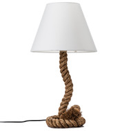 Modern Home Nautical Pier Rope Table Lamp - Large - Beach/Seashore Theme Desk/Nightstand Light with Natural Jute Shade Included