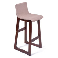 Set of 2 Chelsea Contemporary Wood/Fabric Barstool - Beige Linen