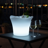 Modern Home LED Glowing Ice Bucket w/Infrared Remote Control - Indoor/Outdoor Wireless Glow Bin - Champagne/Beer/Soda/Bottles