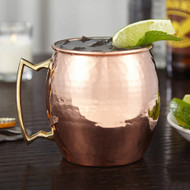 Modern Home Authentic 100% Solid Copper Hammered Moscow Mule Mug - Nickel Lined