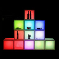 Modern Home LED Light Color Changing Glow Nightstand/Bookcase/Shelf/Bar Display/Ice Bucket - Indoor/Outdoor Wireless Glow Bin - Champagne/Beer/Soda/Bottles