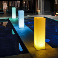 Vandue Modern Home LED Glowing Pillar w/Infrared Remote Control - Color Changing Light Indoor/Outdoor Weatherproof Party Decor/Path Light/Entryway