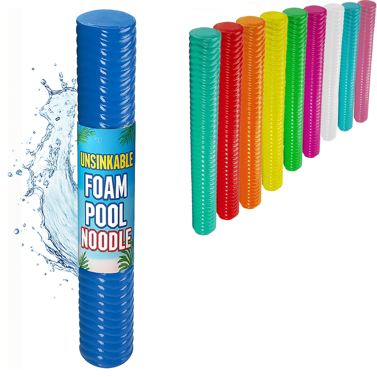 California Sun Deluxe Unsinkable Foam Pool Noodle – Extra Thick