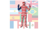 AltSkin Full Body Stretch Fabric Suit - World Flag Design (USA)