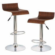 Set of 4 Sigma Contemporary Wooden Adjustable Barstool - Espresso