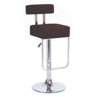Set of 2 Modern Home Blok Contemporary Adjustable Height Bar/Counter Stool - Chrome Base/Footrest Barstool (Coffee Brown)