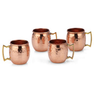 Handmade Hammered Copper Moscow Mule Shot Glasses – 2oz Mini Mug – 100% Pure Copper – Leakproof Welded Handle – Artisan Made – Great for Gifts, Bars & Parties (Set of 4)