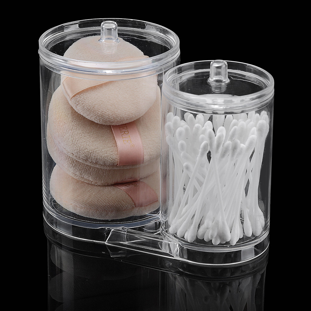 OnDisplay Acrylic Cotton Swab, Cotton Ball and Pad Organizer Vandue