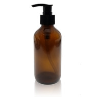 Royal Massage Boston Round Glass Bottle with Saddle Pump