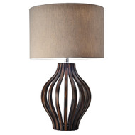 Modern Home Rotterdam Bentwood Espresso Table Lamp w/Natural Jute Shade