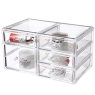 OnDisplay Cosmetic Makeup and Jewelry Storage Case Display - 5 Drawer Design - Perfect for Vanity, Bathroom Counter, or Dresser