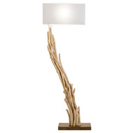 Modern Home Angled Driftwood Nautical Wooden Floor Lamp