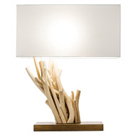Modern Home Angled Driftwood Nautical Wooden Table Lamp - Natural Materials - Handcrafted Design
