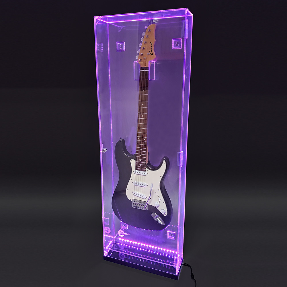 OnDisplay Deluxe Acrylic Wall Mounted/Tabletop UV-Protected Electric Guitar  Display Case w/Lights - Vandue