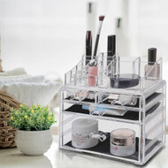 OnDisplay Cosmetic Makeup and Jewelry Storage Case Display - 4 Drawer Design - Perfect for Vanity, Bathroom Counter, or Dresser