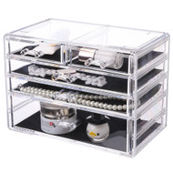 OnDisplay Cosmetic Makeup and Jewelry Storage Case Display - 5 Drawer Design - Perfect for Vanity, Bathroom Counter, or Dresser
