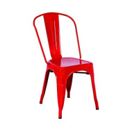 Set of 2 Cassandra Contemporary Steel Stackable Tolix-Style Dining Chair - Red