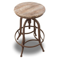 Set of 2 Chester Retro Steel Rotating Adjustable Height Barstool - Fire Brown