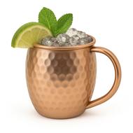 Modern Home Handmade 16oz Solid Copper Mule Mug – Barrel Shaped Mug with Copper Handle & Hammered Texture – Perfect for Moscow Mules or Party Favors (Single)