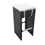 Hampton Woven Wicker Outdoor Chair/Bar Stool - Espresso