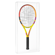 OnDisplay Acrylic Tennis Racquet Display Case – Wall Mount Holder with Clear Luxe 5mm UV Protecting Acrylic Panels – Sports Memorabilia Frame Box with Removable Sliding Top