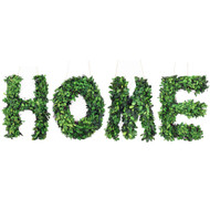 Modern Home 12" Real Preserved Boxwood Monogram Wreath Letters H-O-M-E