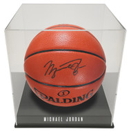OnDisplay Deluxe Personalized UV-Protected Basketball/Soccer Ball Display Case - Black Base