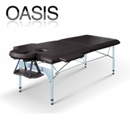 Oasis Elite Professional Aluminum Portable Folding Massage Table - Black