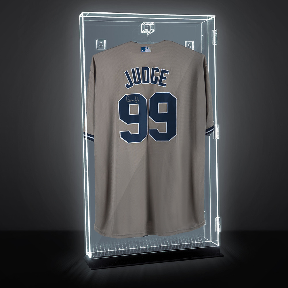 Lux UV Locking Acrylic Wall Mount/Freestanding Jersey Display Case with  Lights and Remote Control - Baseball/Hockey/Basketball/Football/Soccer -  All Sport Jersey Clear Case - Vandue