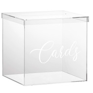 OnDisplay 10" Luxe Acrylic Clear Wedding Card Box w/Lid - Lucite Gift/Money Box - Bar Mitzvah/Birthday/Sweet 16/Anniversary