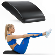 Ergonomic Ab Mat for Core & Back Support – High-Density Foam Sit Up Pad with Non-Slip PU Cover – Portable Fitness Cushion for Home Gym, Abdominal Workouts, Crunches & Spine Protection (Black)
