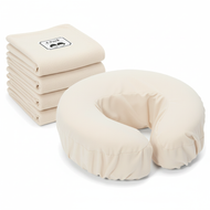 Royal Massage Flannel Fitted Face Rest Covers – Ultra-Soft Double Brushed Cotton – Elastic Fit, Machine Washable – Set of 4 (Face Cushion Not Included)