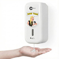 OnDisplay Automatic Hand Sanitizer & Soap Dispenser with Funny Viral Meme Designs - Wall Mounted Touchless Sensor Refillable Station for Office, Bathroom, Kitchen & Restaurant