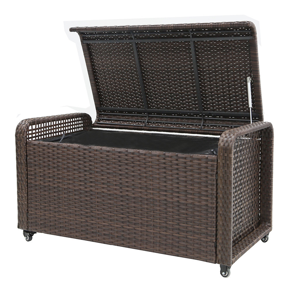 Modern Home Coconut Bay Weatherproof Outdoor Rattan Storage Box w