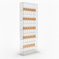 OnDisplay Clear Acrylic Champagne Wall Stand – 36 Glass Freestanding Display for Weddings & Events – Collapsible Stackable Design