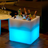 Modern Home LED Glowing Ice Bucket Cooler w/Infrared Remote Control - Indoor/Outdoor Wireless Glow Bin - Champagne/Beer/Soda/Bottles