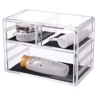 OnDisplay Cosmetic Makeup and Jewelry Storage Case Display - 3 Drawer Design - Perfect for Vanity, Bathroom Counter, or Dresser