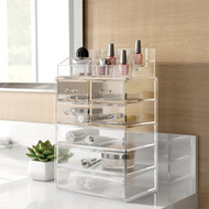 OnDisplay Cosmetic Makeup and Jewelry Storage Case Display - 7 Drawer Design - Perfect for Vanity, Bathroom Counter, or Dresser