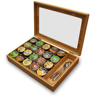 Modern Home Bamboo Organizer/Display Box with Accessory Section for Keurig® K-Cup or Nespresso® Vertuoline (not made by Keurig® K-Cup or Nespresso® Vertuoline)