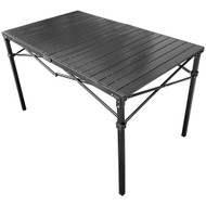 GoTEAM! Portable Heavy Duty Aluminum Roll-Top Table, Camping/Tailgating/Beach Instant Table with Carry Bag