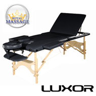 Luxor Elite Professional Oversized Portable Folding Massage Table w/Bonuses - Charcoal Black