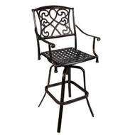 Wilshire Rotating Cast Aluminum Outdoor Chair/Bar Stool with Cushion